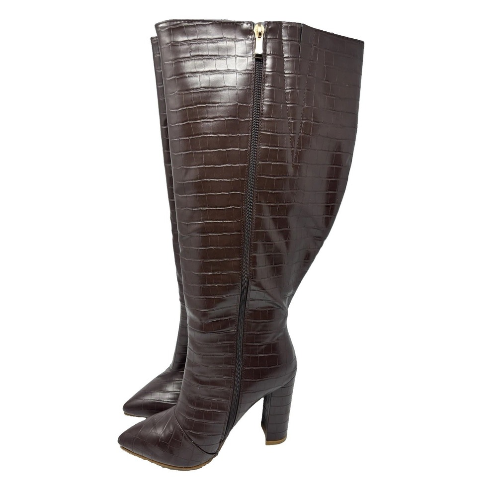 Billini Women's Milla Knee High Light Brown Block Heel Boots Size 8